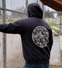 Load image into Gallery viewer, Flower Piggy Print Black Hoodie
