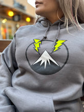Load image into Gallery viewer, UV Activated Mountain Lightning Hoodie Unisex
